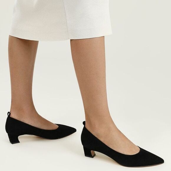 FOREVER BLOCK HEEL POINTED TOE SLIP-ON PUMP - Picture 1 of 14